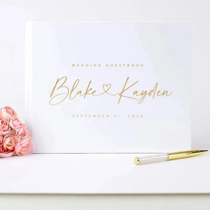 Livre d'or mariage personnalisé couverture rigide