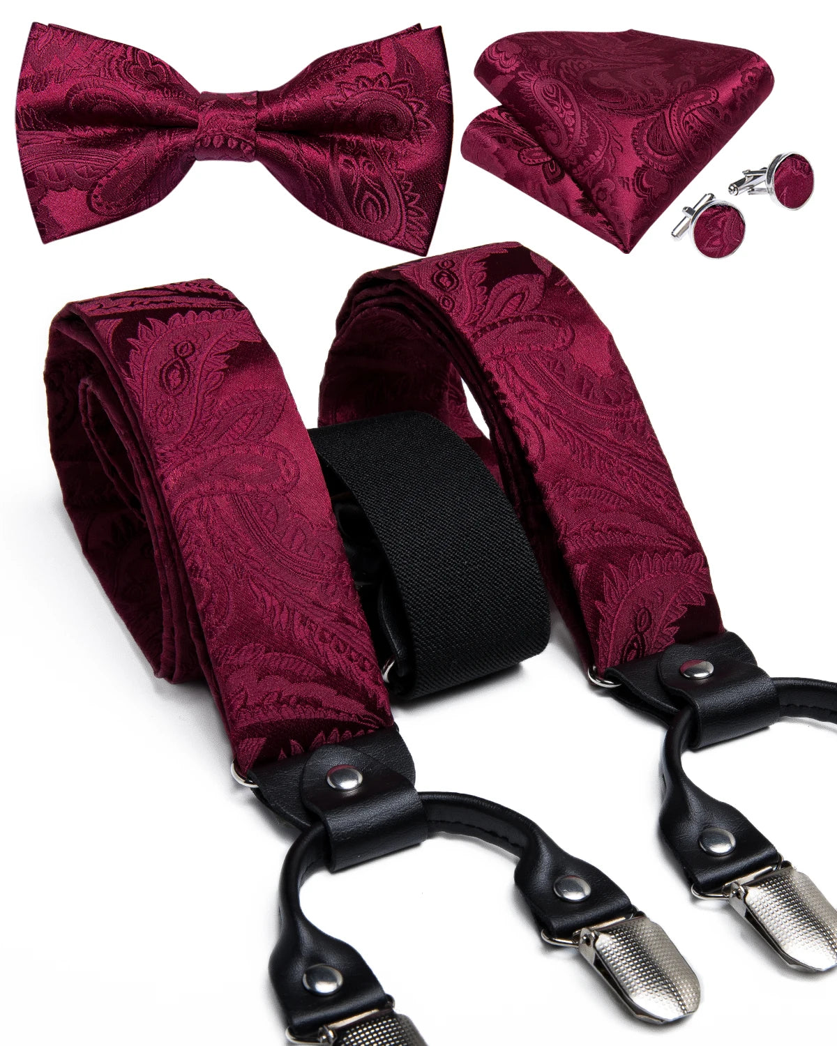 Bretelles, nœud papillon et pochette mariage — vue 19