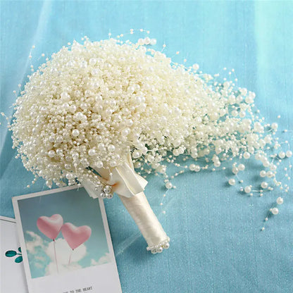 Bouquet de mariée perlé blanc ivoire — vue 6