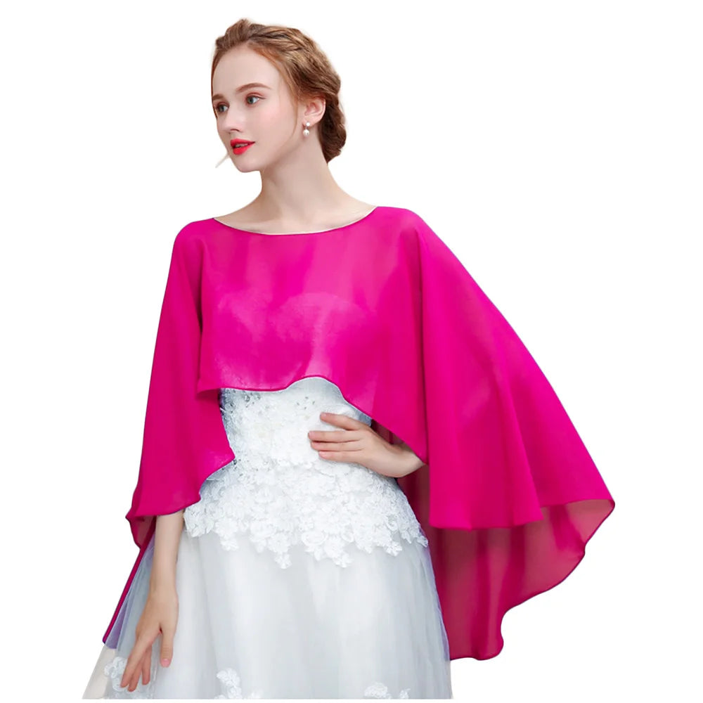Étole Mariée Cape Mousseline Asymétrique