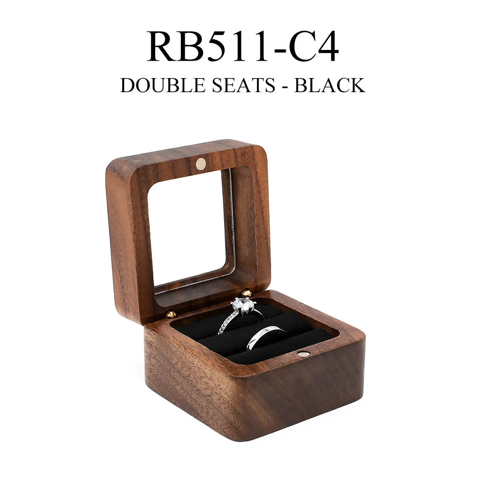 Boîte à Alliance Mariage en Bois Personnalisée