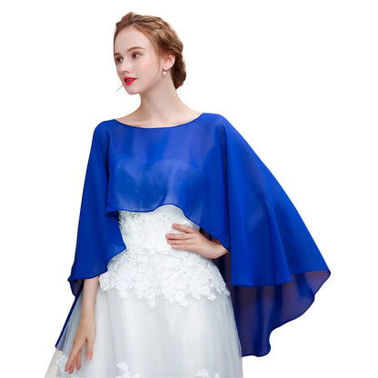 Étole Mariée Cape Mousseline Asymétrique