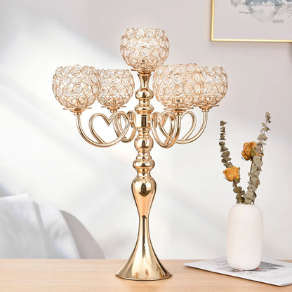 Candélabre Cristal 5 Bras Mariage