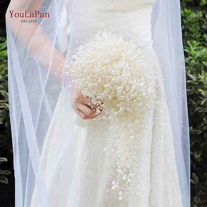 Bouquet de mariée perlé blanc ivoire — vue 2