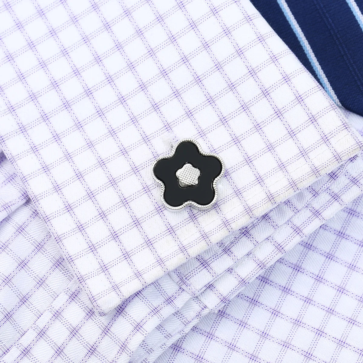 Boutons de manchette mariage motif floral — vue 6