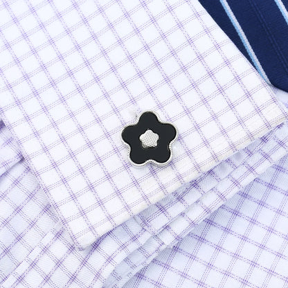 Boutons de manchette mariage motif floral — vue 6