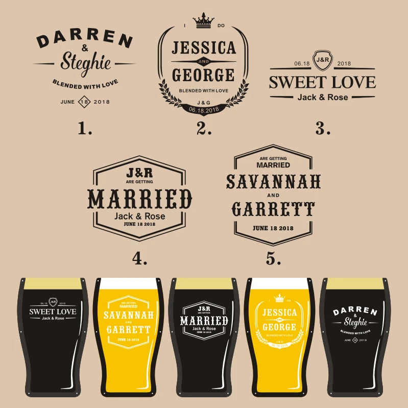 Livre d'or mariage original verre à bière