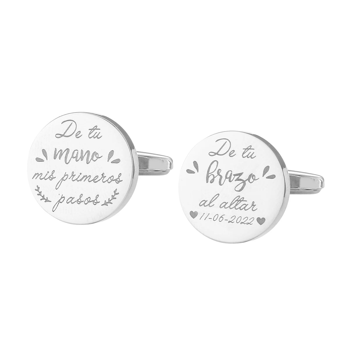 Boutons de manchette personnalisés gravés