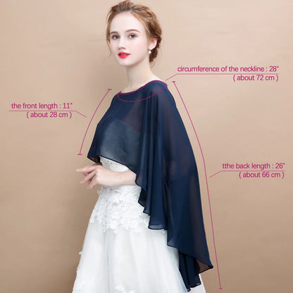 Étole Mariée Cape Mousseline Asymétrique