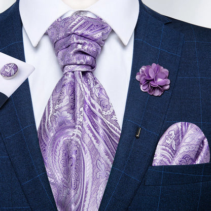 Cravate mariage lavallière cachemire et pochette — vue 47