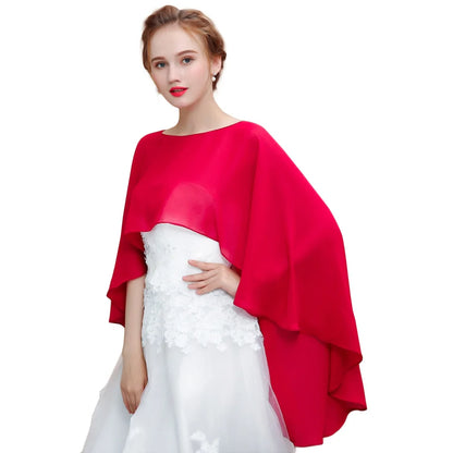 Étole Mariée Cape Mousseline Asymétrique