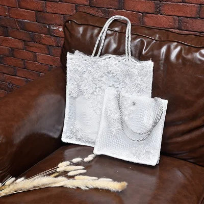 Sac mariée cabas en dentelle