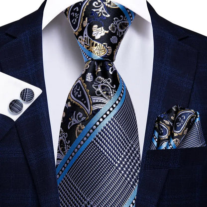 Coffret Cravate Mariage Homme avec Pochette et Manchettes