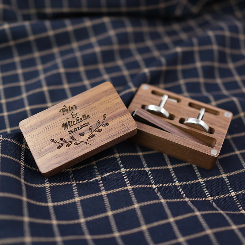 Bouton de manchette bois