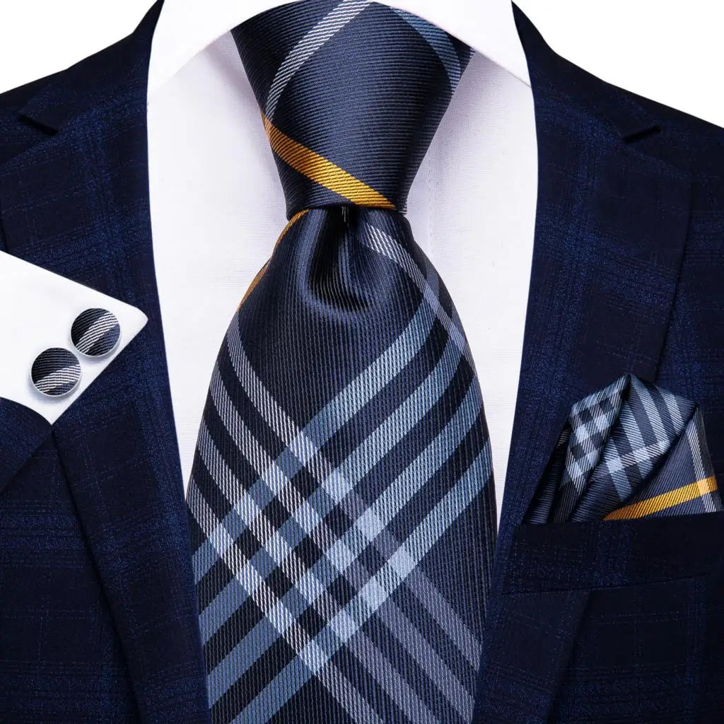 Coffret Cravate Mariage Homme avec Pochette et Manchettes