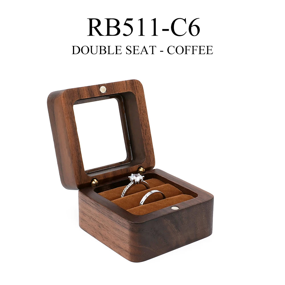 Boîte à Alliance Mariage en Bois Personnalisée
