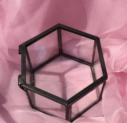 Boîte Alliance Mariage Verre Géométrique
