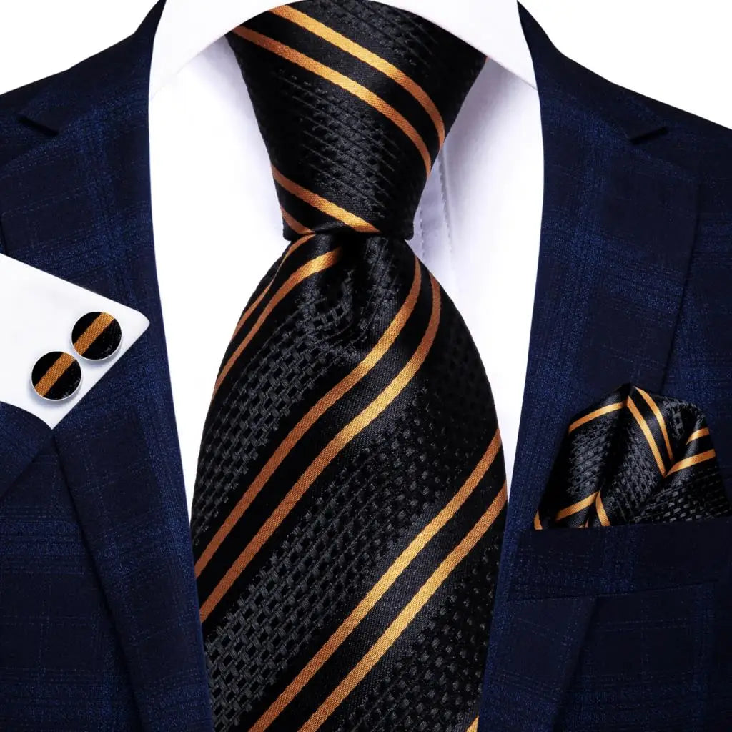 Coffret Cravate Mariage Homme avec Pochette et Manchettes