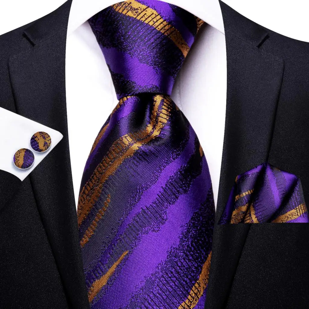 Coffret Cravate Mariage Homme avec Pochette et Manchettes