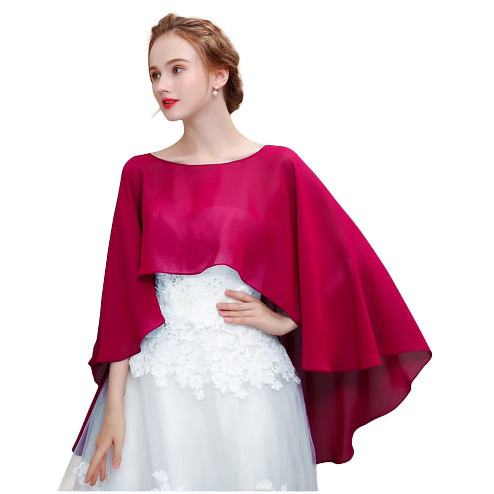 Étole Mariée Cape Mousseline Asymétrique