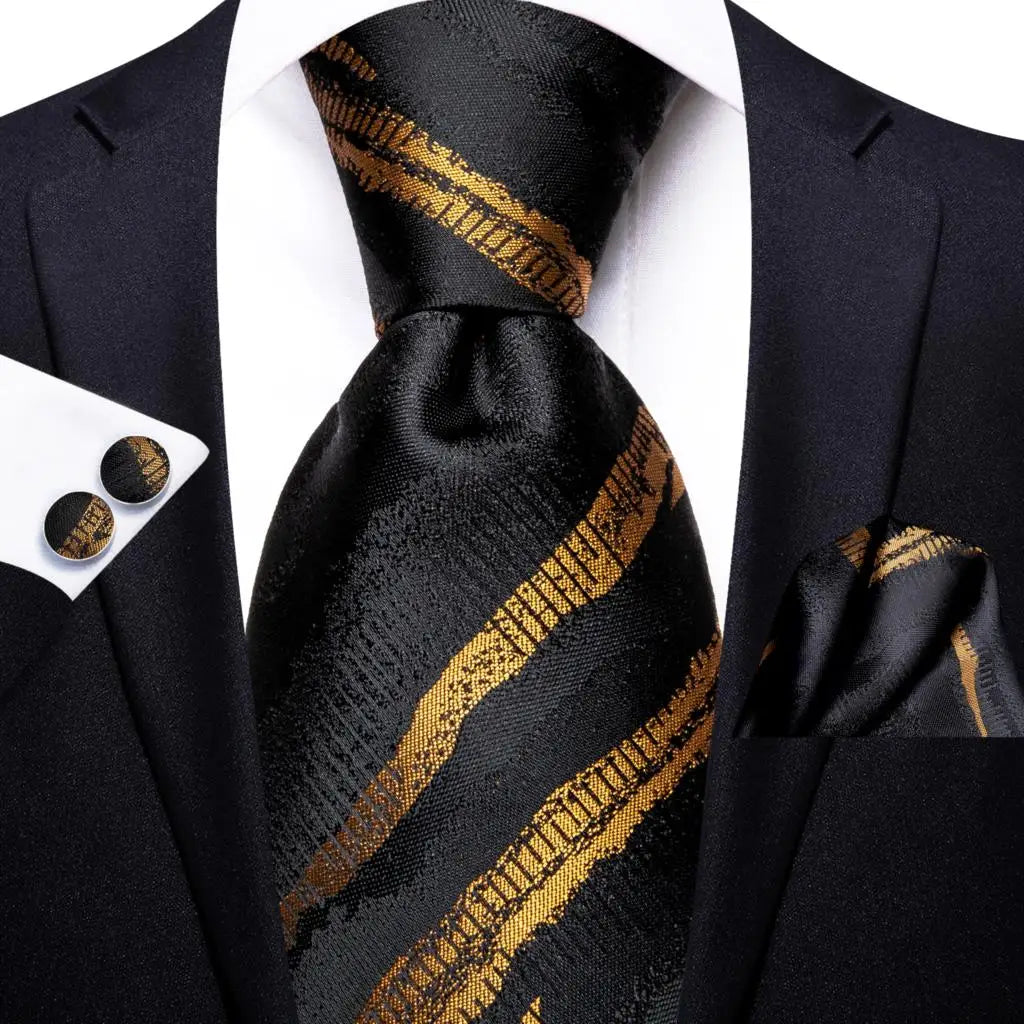 Coffret Cravate Mariage Homme avec Pochette et Manchettes