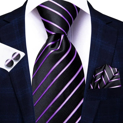 Coffret Cravate Mariage Homme avec Pochette et Manchettes