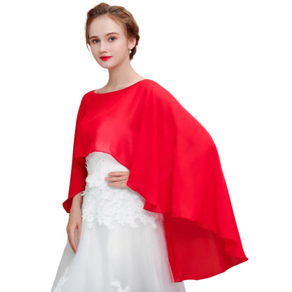 Étole Mariée Cape Mousseline Asymétrique