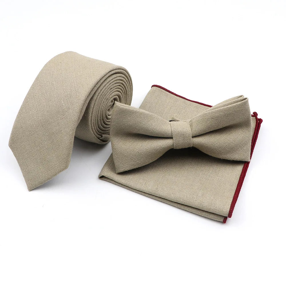 Cravate Mariage Lin et Nœud Papillon — vue 10