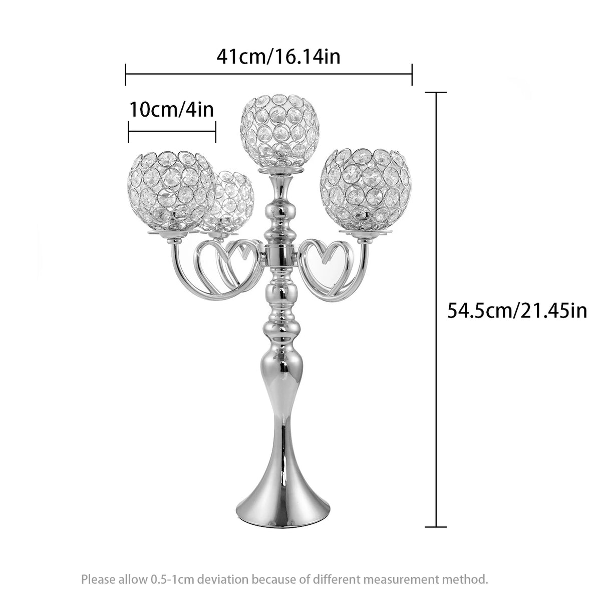 Candélabre Cristal 5 Bras Mariage
