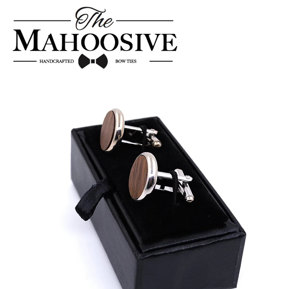 Bouton de manchette mariage noyer noir — vue 4