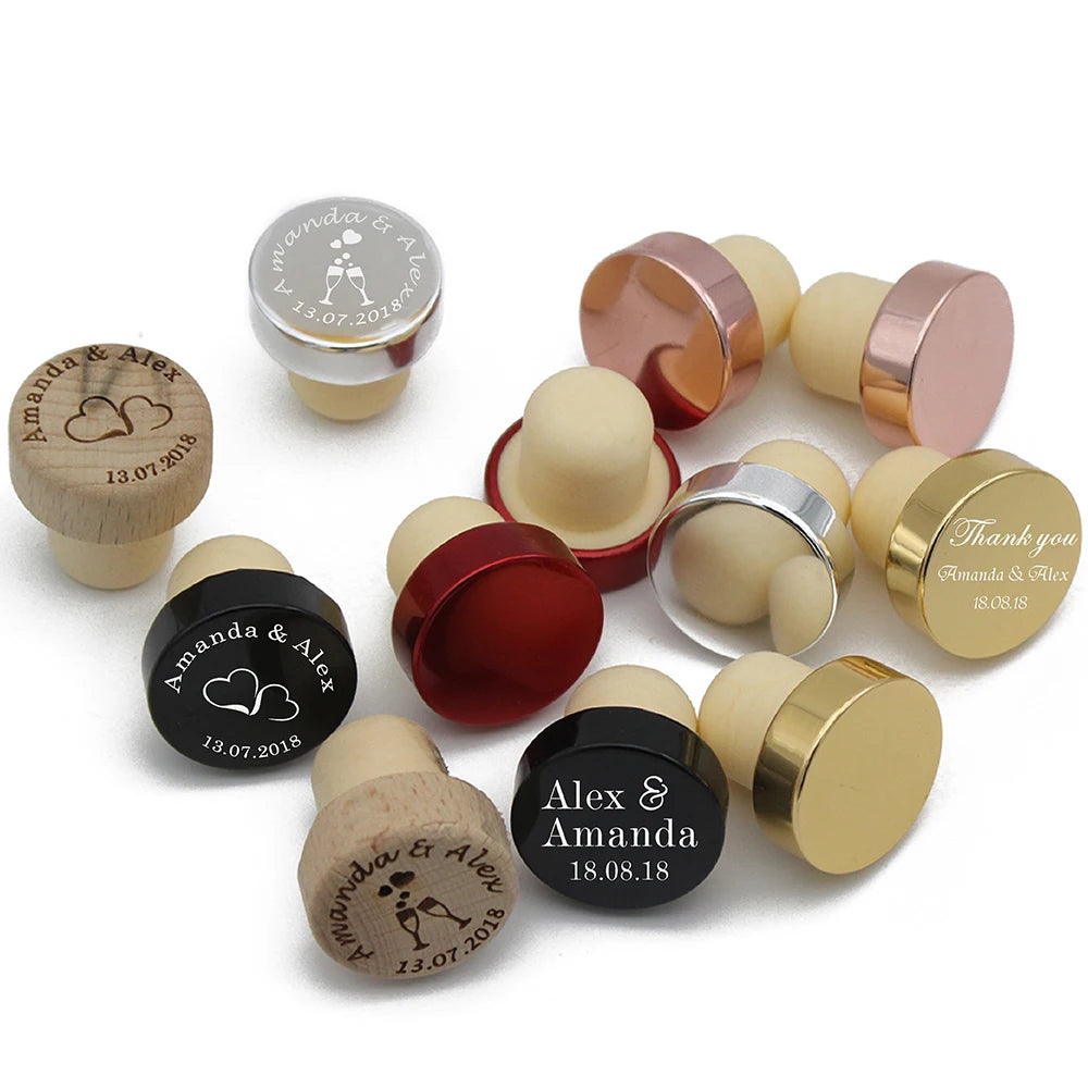Lot de bouchons de bouteille mariage