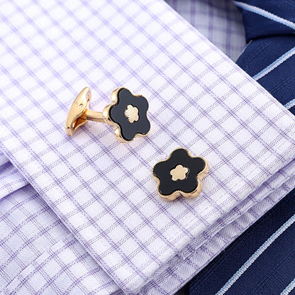 Boutons de manchette mariage motif floral — vue 4