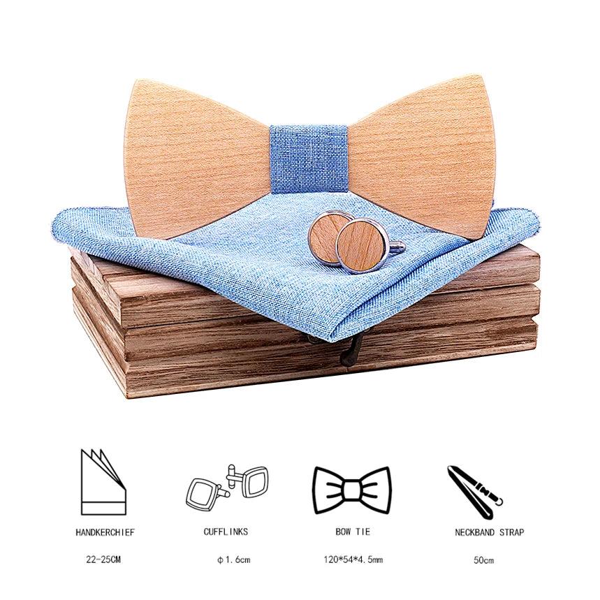Nœud Papillon Mariage Bois Clair — vue 2