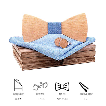 Nœud Papillon Mariage Bois Clair — vue 2