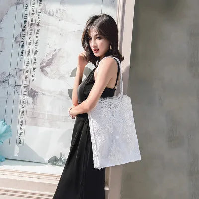 Sac mariée cabas en dentelle