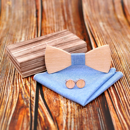 Nœud Papillon Mariage Bois Clair — vue 5