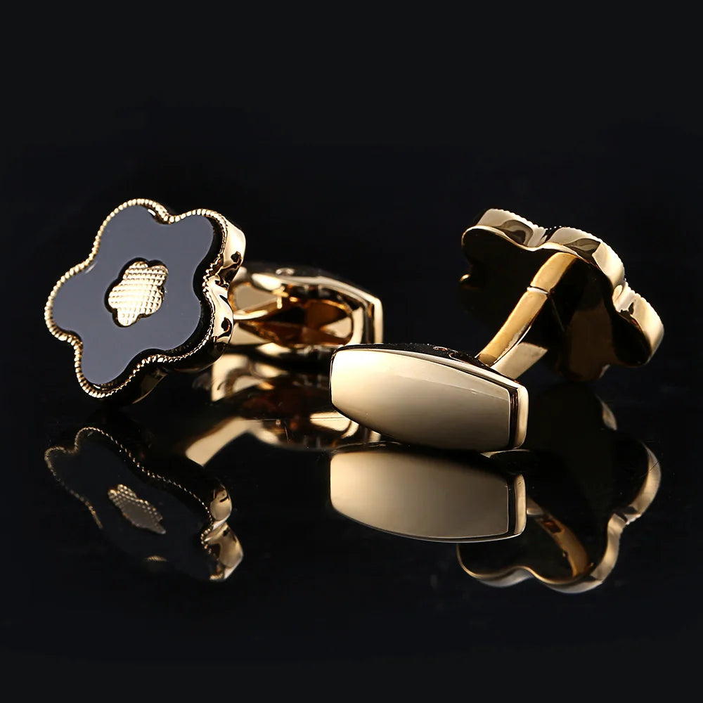 Boutons de manchette mariage motif floral — vue 2