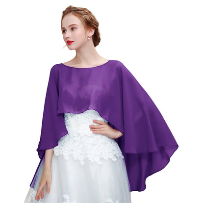 Étole Mariée Cape Mousseline Asymétrique