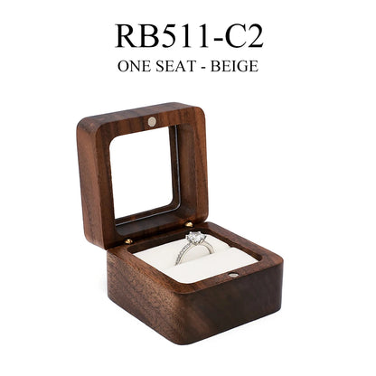 Boîte à Alliance Mariage en Bois Personnalisée
