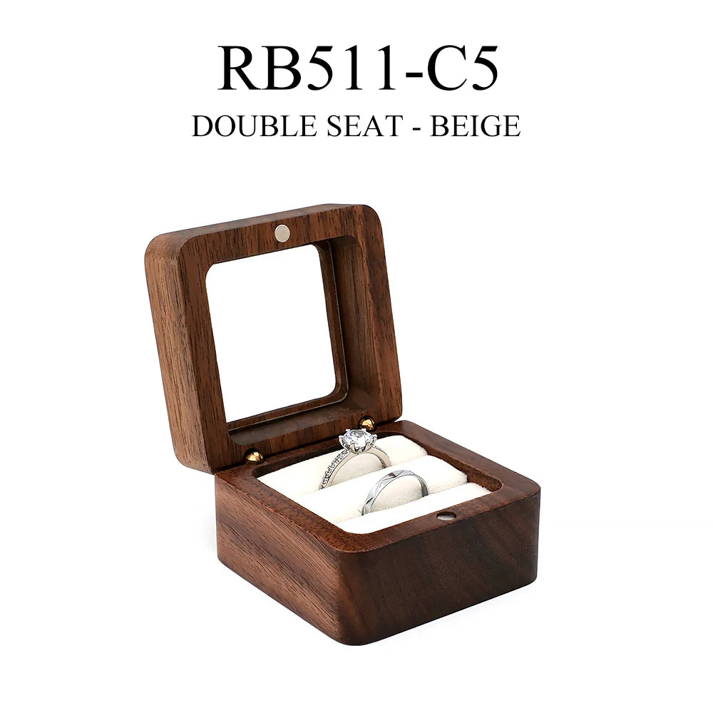 Boîte à Alliance Mariage en Bois Personnalisée