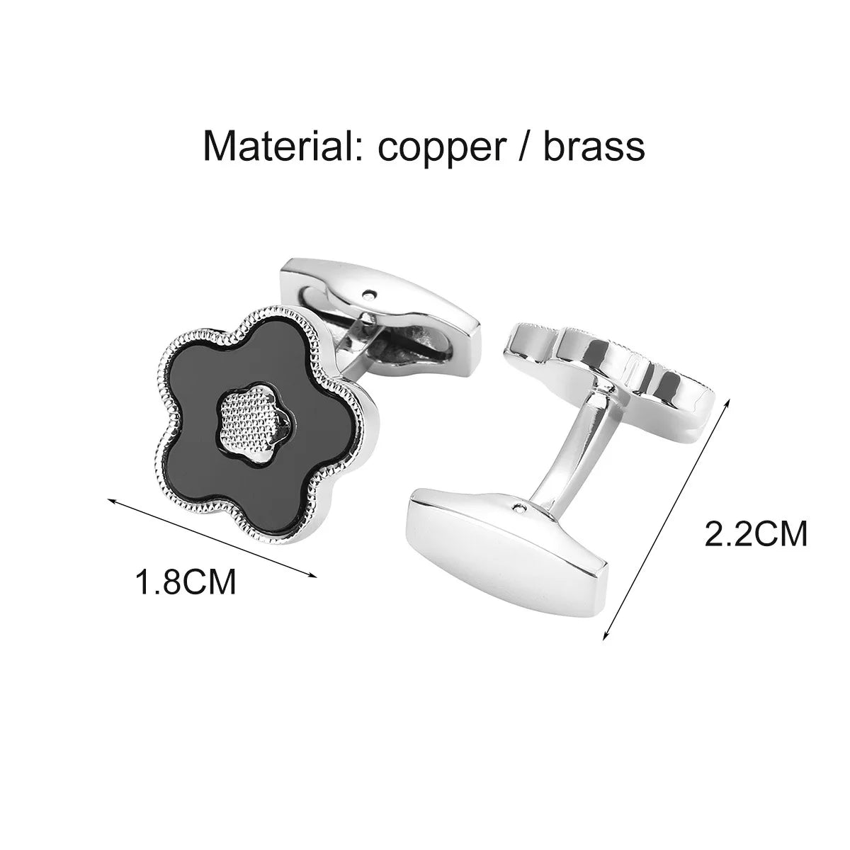 Boutons de manchette mariage motif floral — vue 5