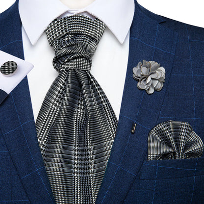 Cravate mariage lavallière cachemire et pochette — vue 27