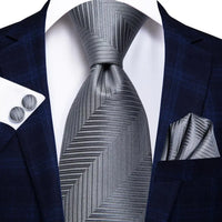 Coffret Cravate Mariage Homme avec Pochette et Manchettes — Modèle 3176