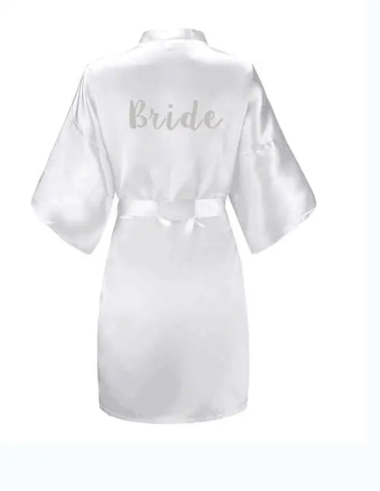 Peignoir Satin Noir Lettrage Argenté — vue 11