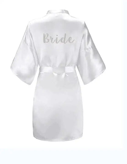 Peignoir Satin Noir Lettrage Argenté — vue 11