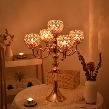 Candélabre Cristal 5 Bras Mariage