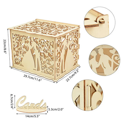Urne mariage bois ajourée dix motifs au choix — Motif 8