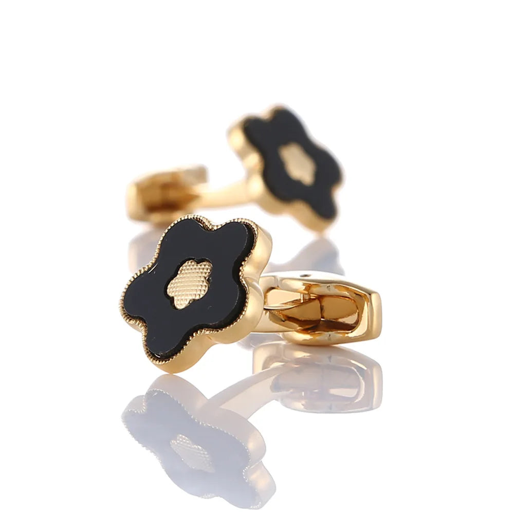 Boutons de manchette mariage motif floral — vue 7