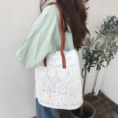 Sac mariée cabas en dentelle