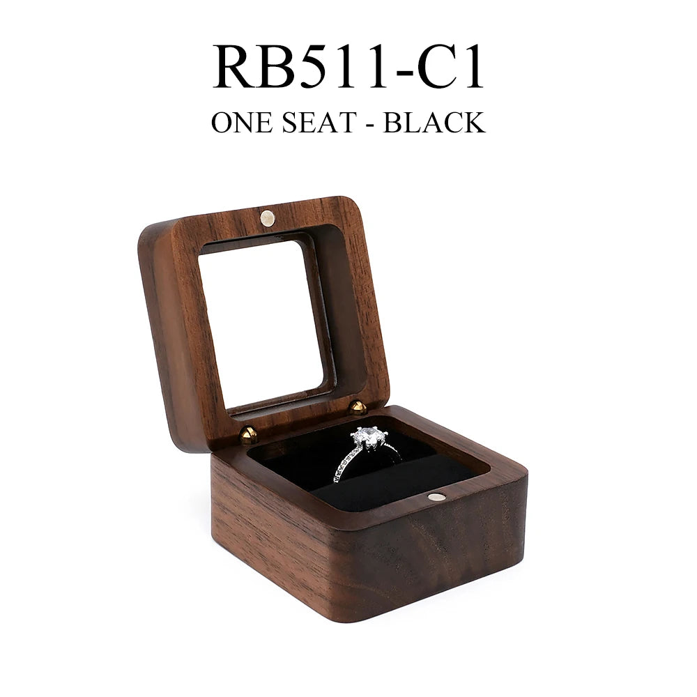 Boîte à Alliance Mariage en Bois Personnalisée